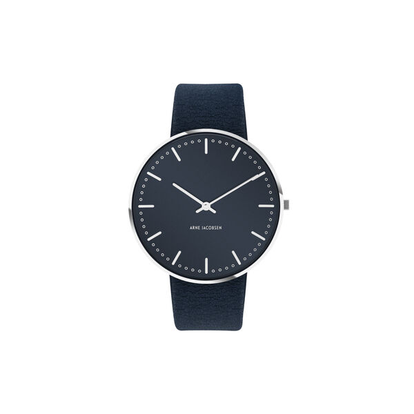 City Hall Wrist Watch, oxford blue/steel/oxford blue City Hall Wrist Watch, oxford blue/steel/oxford blue, Arne Jacobsen Watches