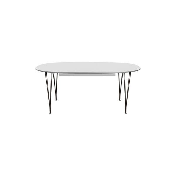 FH B619 Super-Elliptical Dining Table, white/brown bronze, Fritz Hansen