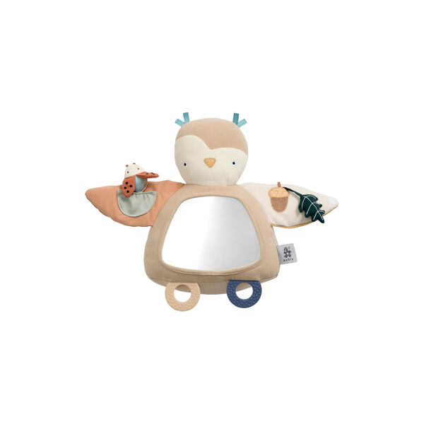 Blinky the Owl Activity Toy, maple beige, Sebra