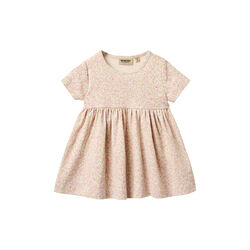 Jersey Dress S/S Nova, coral flowers, Wheat