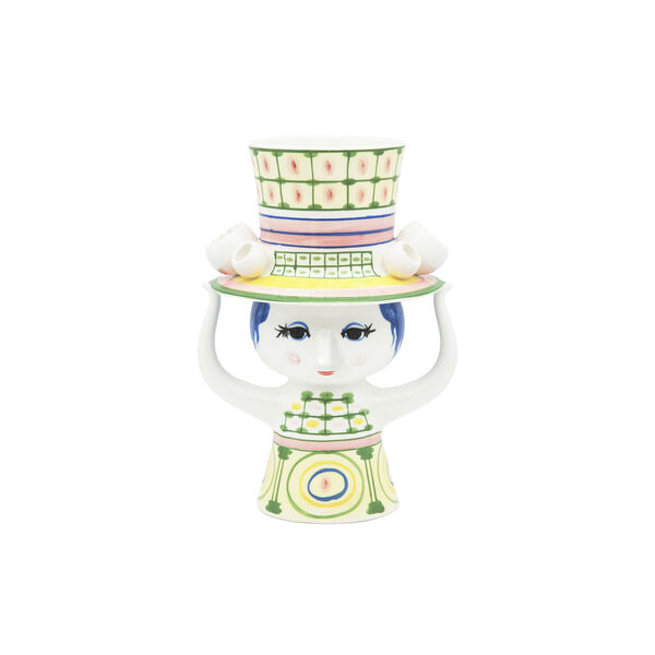 Dame mit Hut Vase, grün, Bjørn Wiinblad