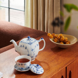 Musselmalet Halbspitze Teekanne, Royal Copenhagen