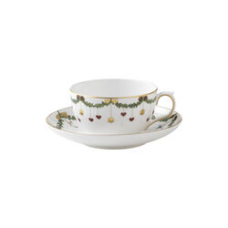 Star Fluted Christmas Tasse und Untertasse, Royal Copenhagen