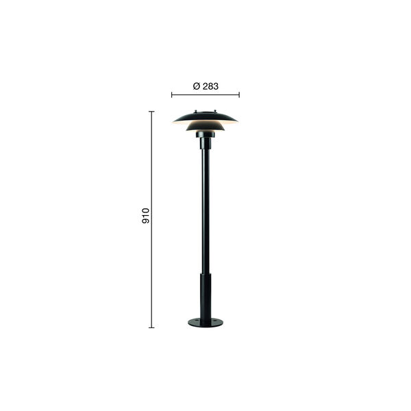 PH 3-2&frac12; Bollard, black, Louis Poulsen