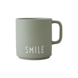 SMILE Lieblingstasse mit Henkel, grün, Design Letters