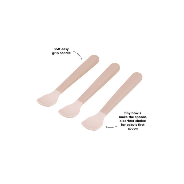 Foodie Easy-grip Babylöffel 3er-Pack, puder, Done by Deer