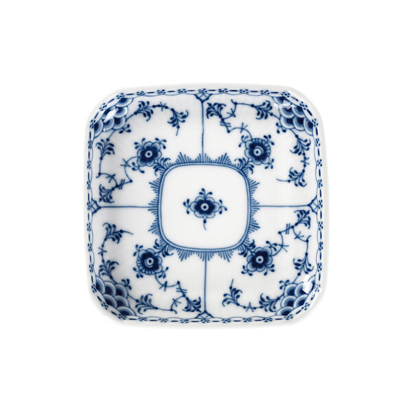 Musselmalet Halbspitze quadratischer Teller 10,5 cm, Royal Copenhagen