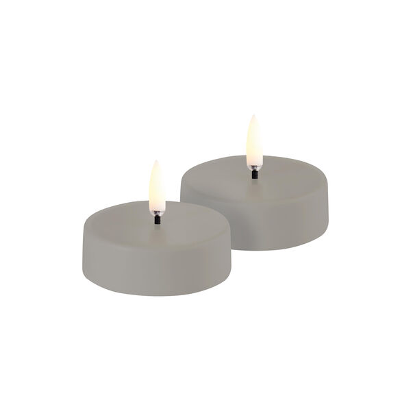 LED rechargeable maxi tealight 2 pcs, sandstone, Uyuni Lighting
