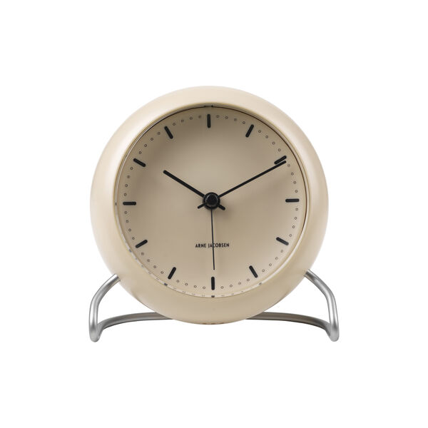 City Hall Tischuhr, sandy beige, Arne Jacobsen Clocks