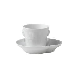 Elements Wei&szlig; Espressotasse und Untertasse, 10 cl, Royal Copenhagen