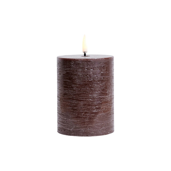 LED Pillar Candle 10 cm, brown, Uyuni Lighting