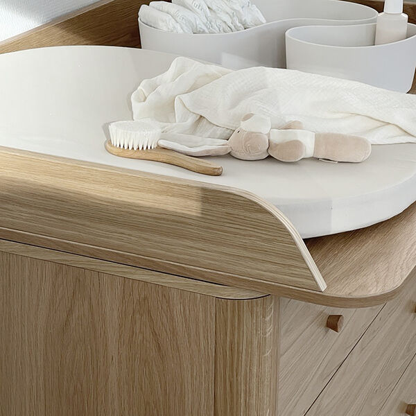 Ovale Wickelauflage, stone, We Are Bitte