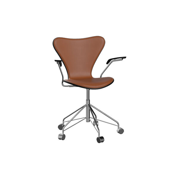 Series 7&trade; 3217 Front Upholstered Office Chair, Essential walnut, Fritz Hansen