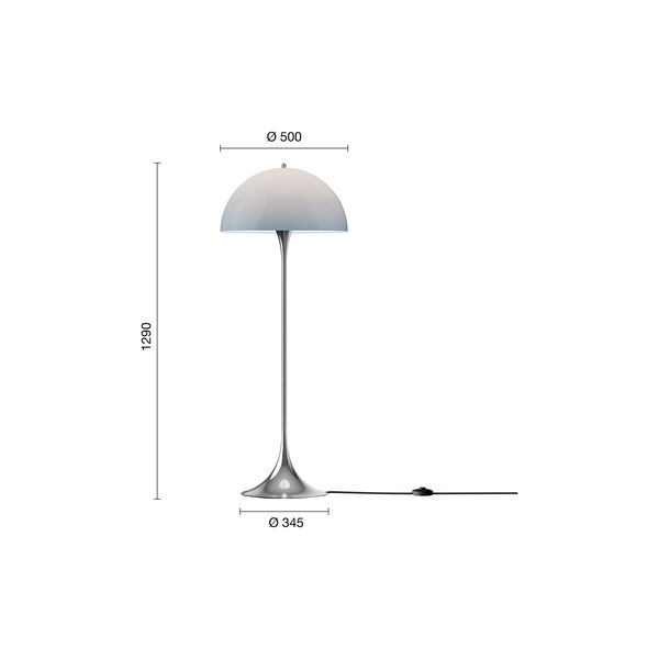 Panthella | Original | Opal Blue Grey | Floor Lamp, Louis Poulsen