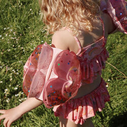 Transparentes Herz mit Wasserflügeln, Sterne in horn, Konges Sløjd