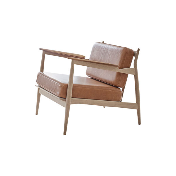 Model 107 Lounge Chair, cognac, Magnus Olesen Design