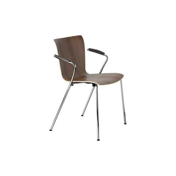 Vico Duo&trade; VM111 Esszimmerstuhl, lackierte Walnuss/chrom, Fritz Hansen