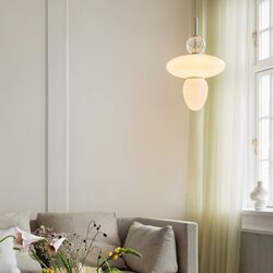 Rizzatto 43 Pendant, satin silver/opal, Nuura