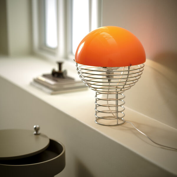 Draht-Tischlampe, orange, Verpan