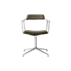 VIPP452 Drehstuhl mit Gleitern, Bosco-Gr&uuml;n/poliertes Aluminium, Vipp