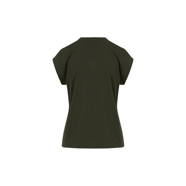 CC Heart Basic T-Shirt mit V-Ausschnitt, hunter green, Coster Copenhagen