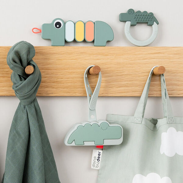 Croco Silikon Schnullerhalter, grün, Done by Deer