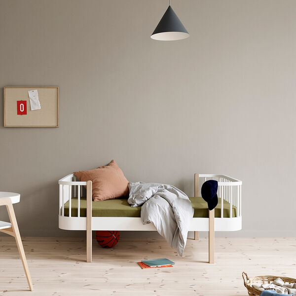 Wood Original Junior Bed 90x160 cm, white/oak, Oliver Furniture