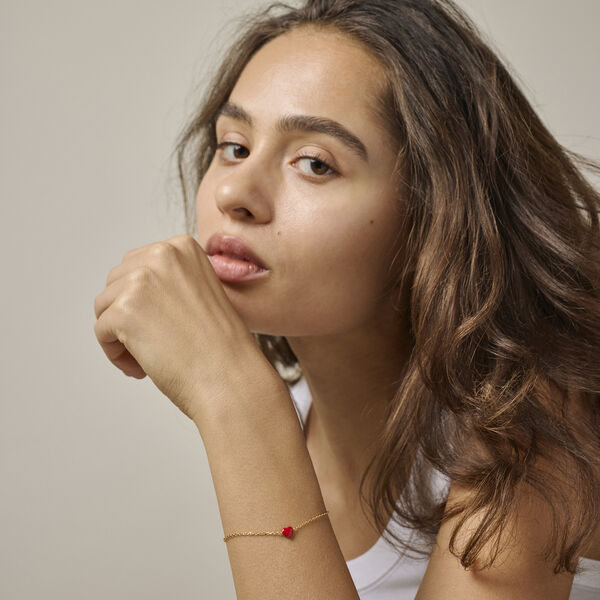 Amore Armband, forgyldt/r&oslash;d, ENAMEL Copenhagen