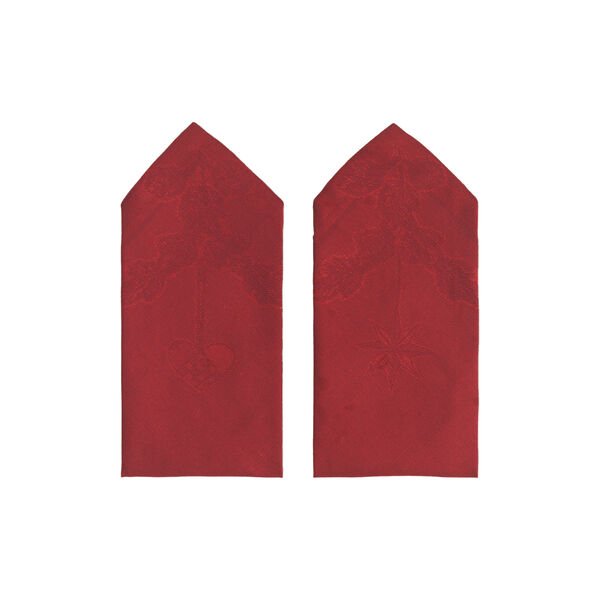 Stern-geriffelte Weihnachtsservietten, 2 Stk., rot, Royal Copenhagen