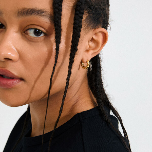 NEVAEH hoops, gold plated, Pilgrim