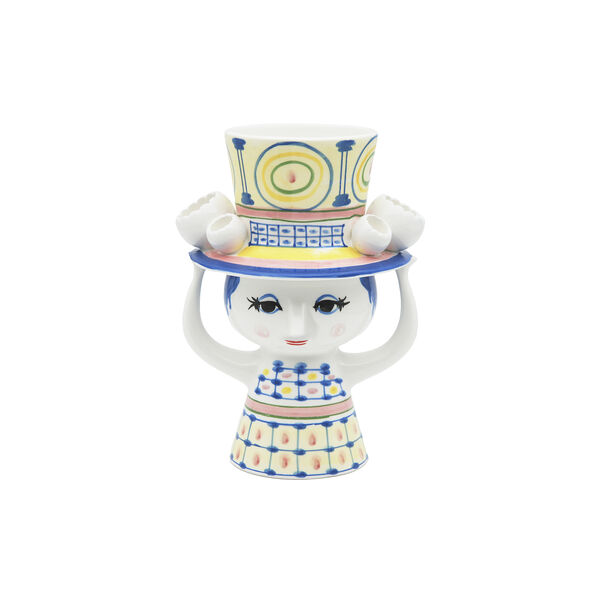 Dame mit Hut Vase, blau, Bj&oslash;rn Wiinblad