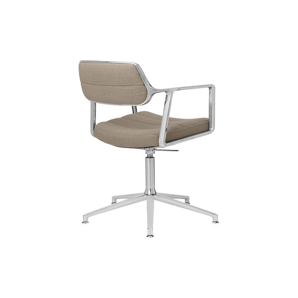VIPP453 Drehstuhl mit Gleitern, dunkelsandfarben/poliertes Aluminium VIPP453 Drehstuhl mit Gleitern, dunkelsandfarben/poliertes Aluminium, Vipp