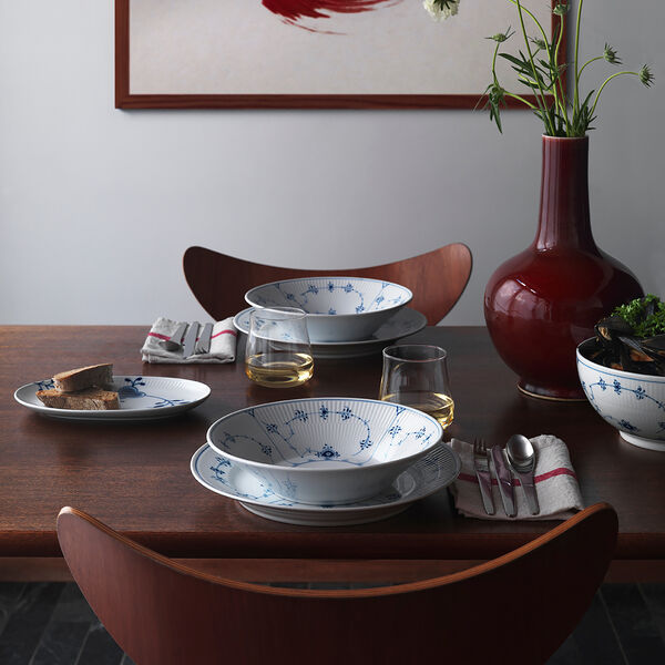 Musselmalet Gerippt tiefer Teller, Royal Copenhagen