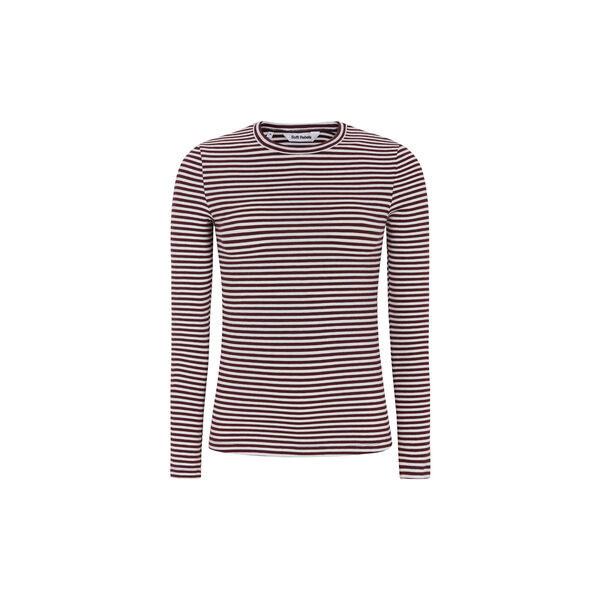 SRFenja Stripe O neck Top, vinyard wine, Soft Rebels