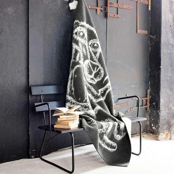 MELGAARD Throw, grey/natural, R&oslash;ros Tweed