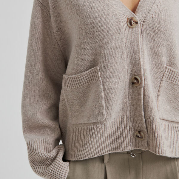 Alpha Strickjacke, mid brown melange, Second Female