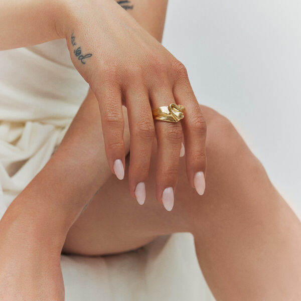 Charlie ring, gold plated, Pure by Nat