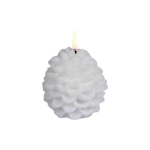 LED candle pine cone, nordic white, Uyuni Lighting