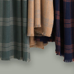 Check Throw, camel/light grey, ELVANG