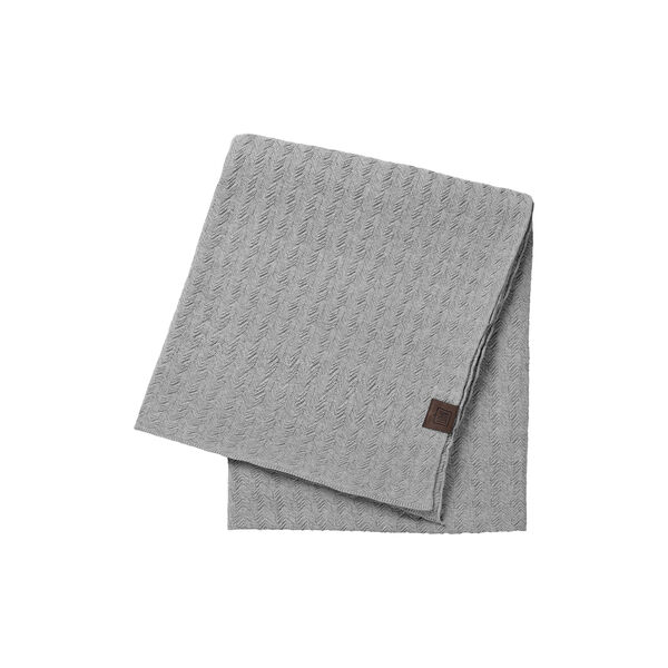 Knitted Plaid Wave, med grey melange, By LOHN