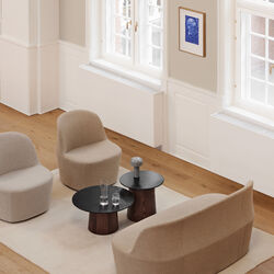 Niveau Couchtisch &Oslash; 61 cm, Black Marquina/oiled stained ash, Fredericia Furniture