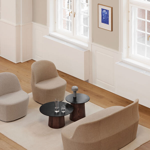 Niveau Couchtisch &Oslash; 61 cm, Black Marquina/oiled stained ash, Fredericia Furniture