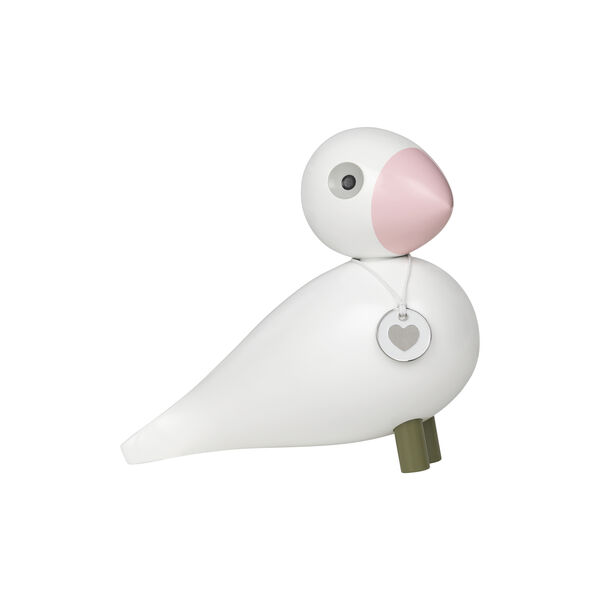 Singvogel Love, wei&szlig;/rosa, Kay Bojesen Denmark