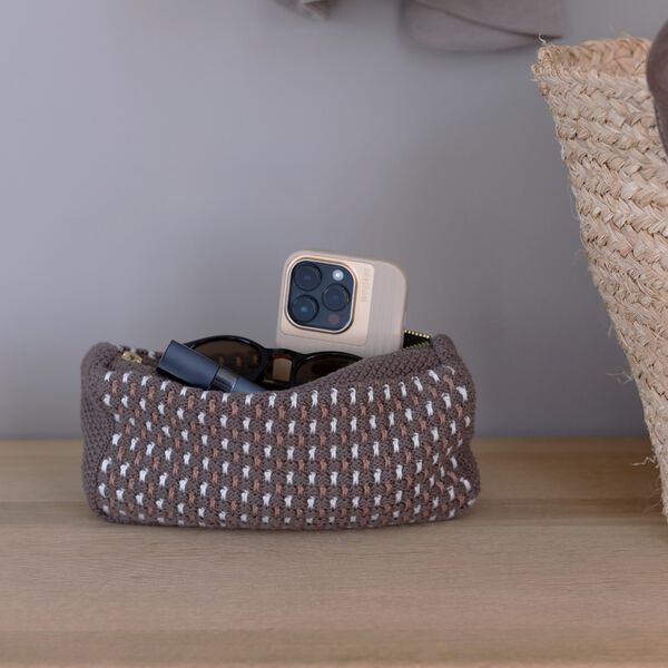 Knitted Clutch Multi, brown-beige_sugar Knitted Clutch Multi, brown-beige_sugar, By LOHN