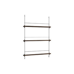 Magazine Shelving Medium, smoked oak/stainless steel, MOEBE