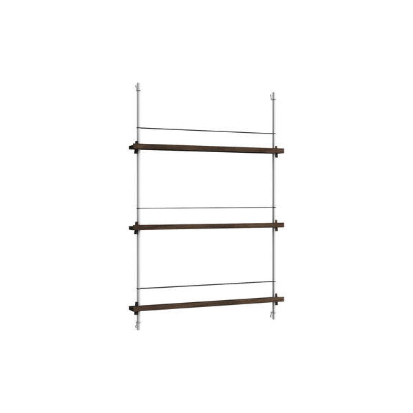 Magazine Shelving Medium, smoked oak/stainless steel, MOEBE