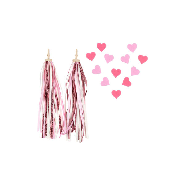 Fahrrad-Lenkerfransen und Perlen, pink glitter Fahrrad-Lenkerfransen und Perlen, pink glitter, Konges Sløjd
