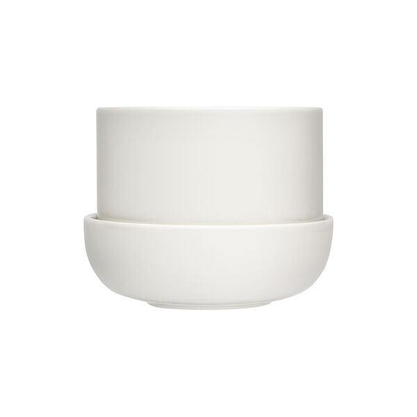 Nappula Flowerpot with Saucer small, white, Iittala