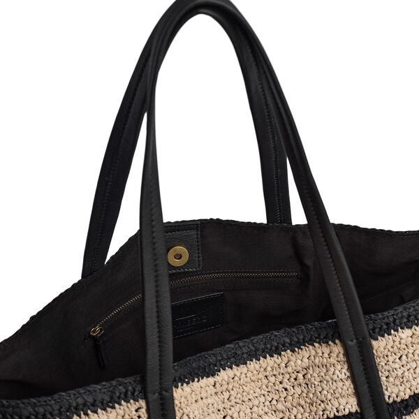 AvaniMBG Shopper, Raffia, natural/black mix w/black, Markberg