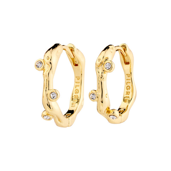 HERMIONE Crystal Hoops, gold plated, Pilgrim